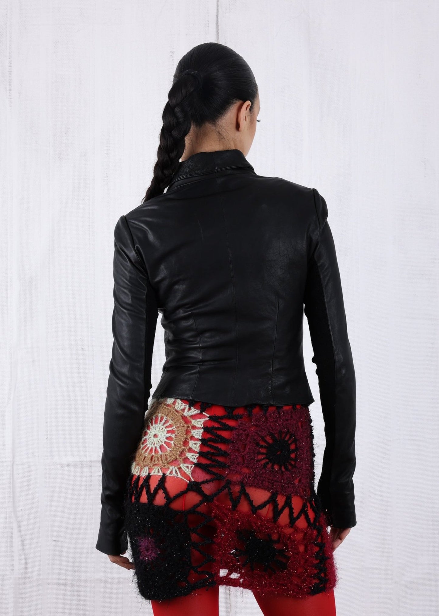 Black Rick Owens leather jacket