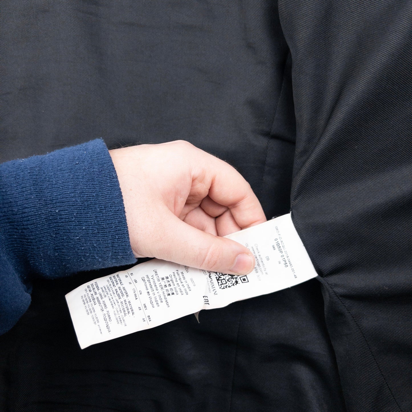 Emporio Armani Lamb Leather Zip Up Leather Jacket Size S