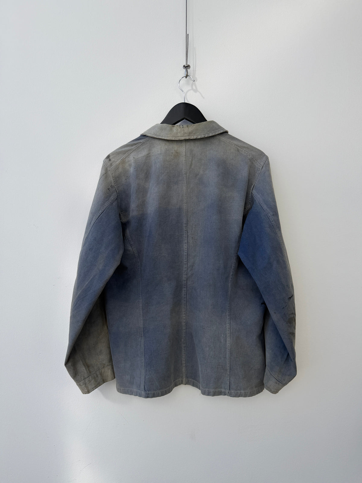 Vintage 1950s French Bleu De Travail Chore Jacket | Medium, Faded Blue