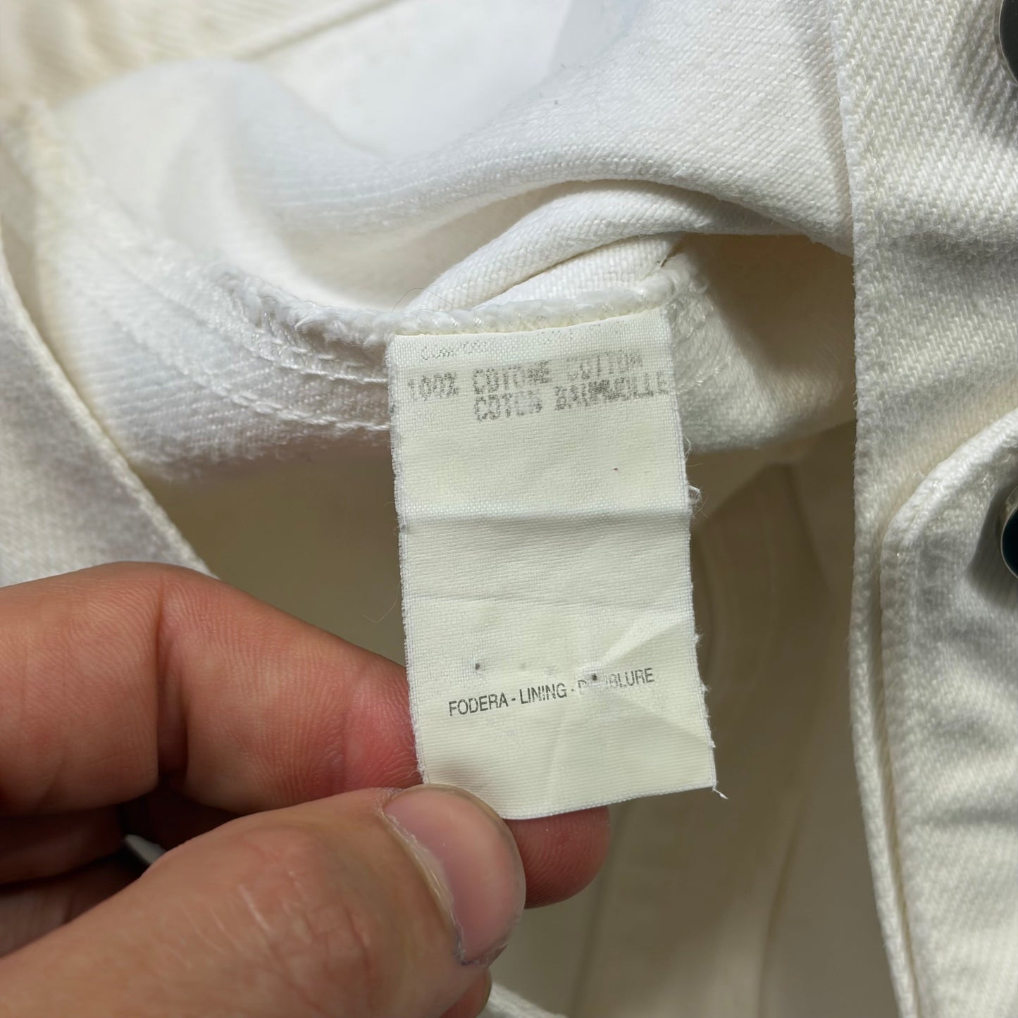 Gucci by Tom Ford 1999 White Denim Cropped Front Drop Jacket - IT40 | O/S, White