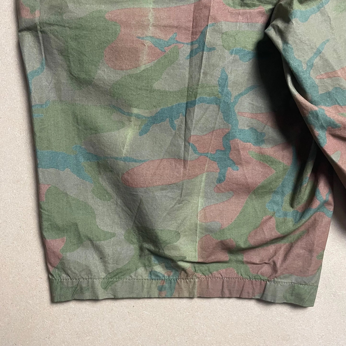 S/S 1990 Teal Green Ice Camouflage Pleated Shorts