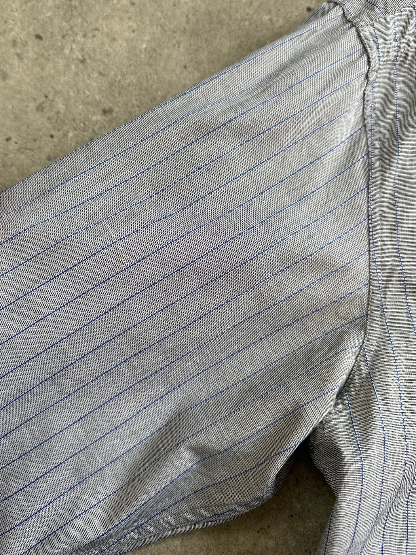 Gianni Versace Versus 90s Bespoke Button Stripe Pure Cotton Shirt - L