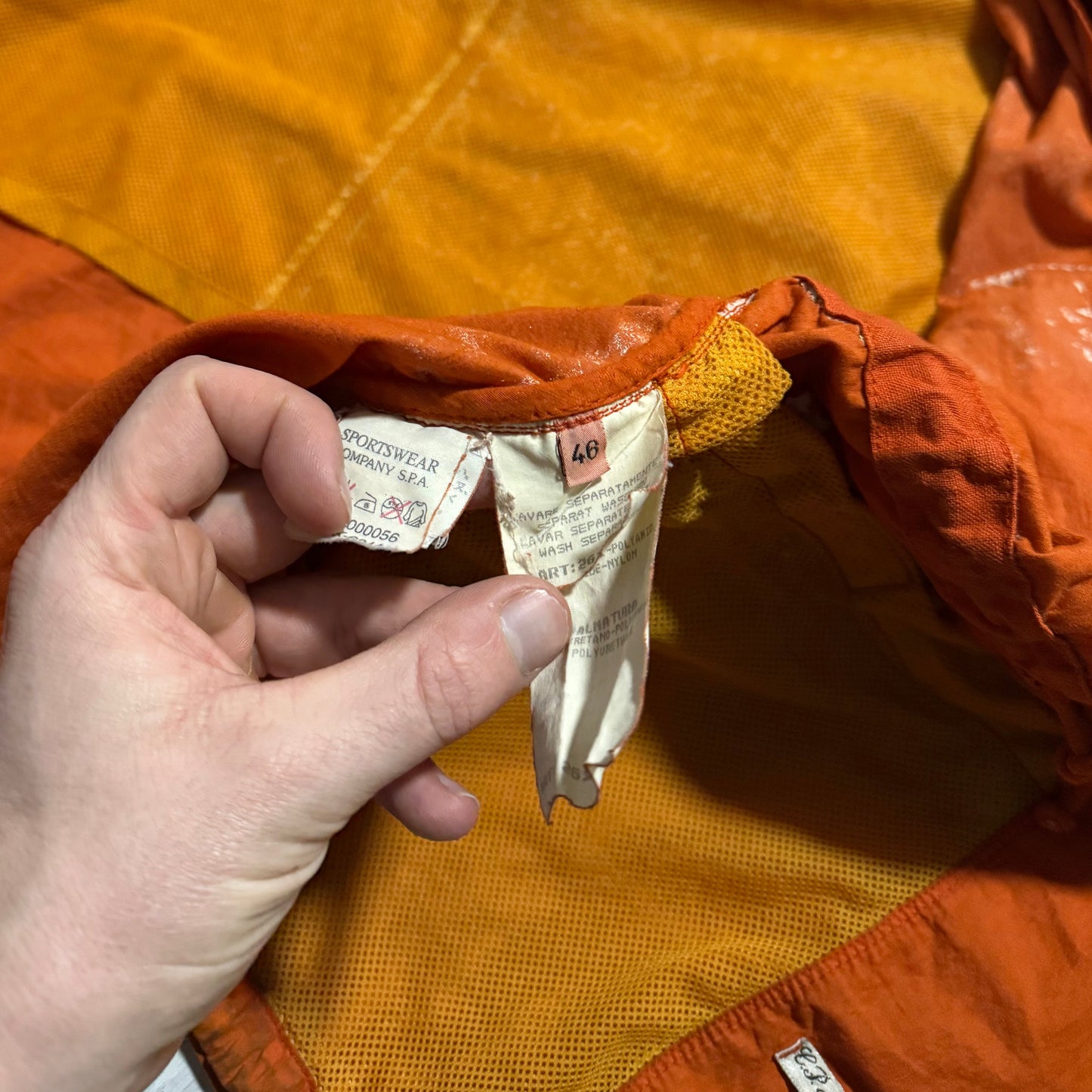 CP Company 1997 Raso Gommato Hinged Watchviewer Jacket | Small, Orange