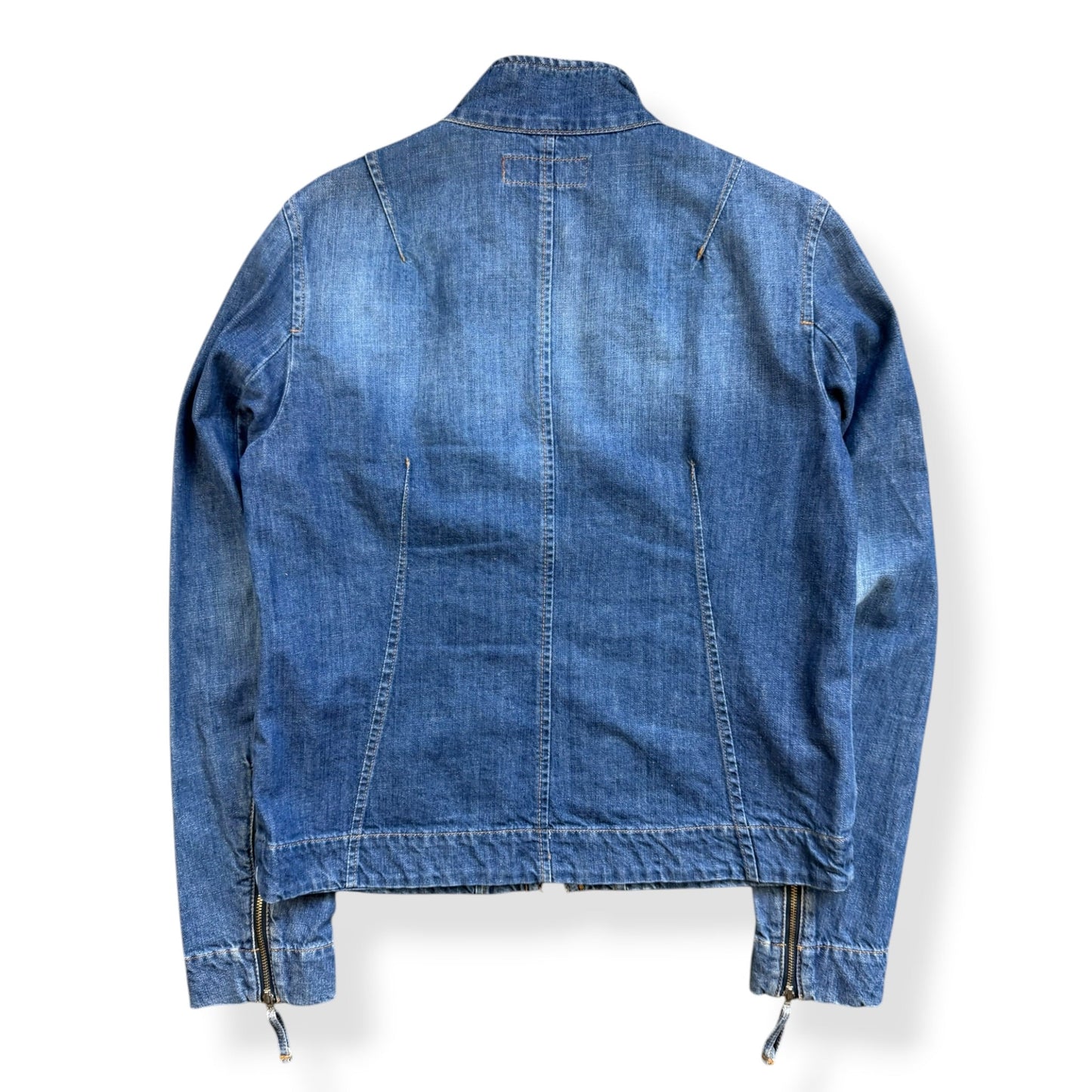 2000's FCUK Jeans Denim Moto Jacket (S) | Default Title, Blue