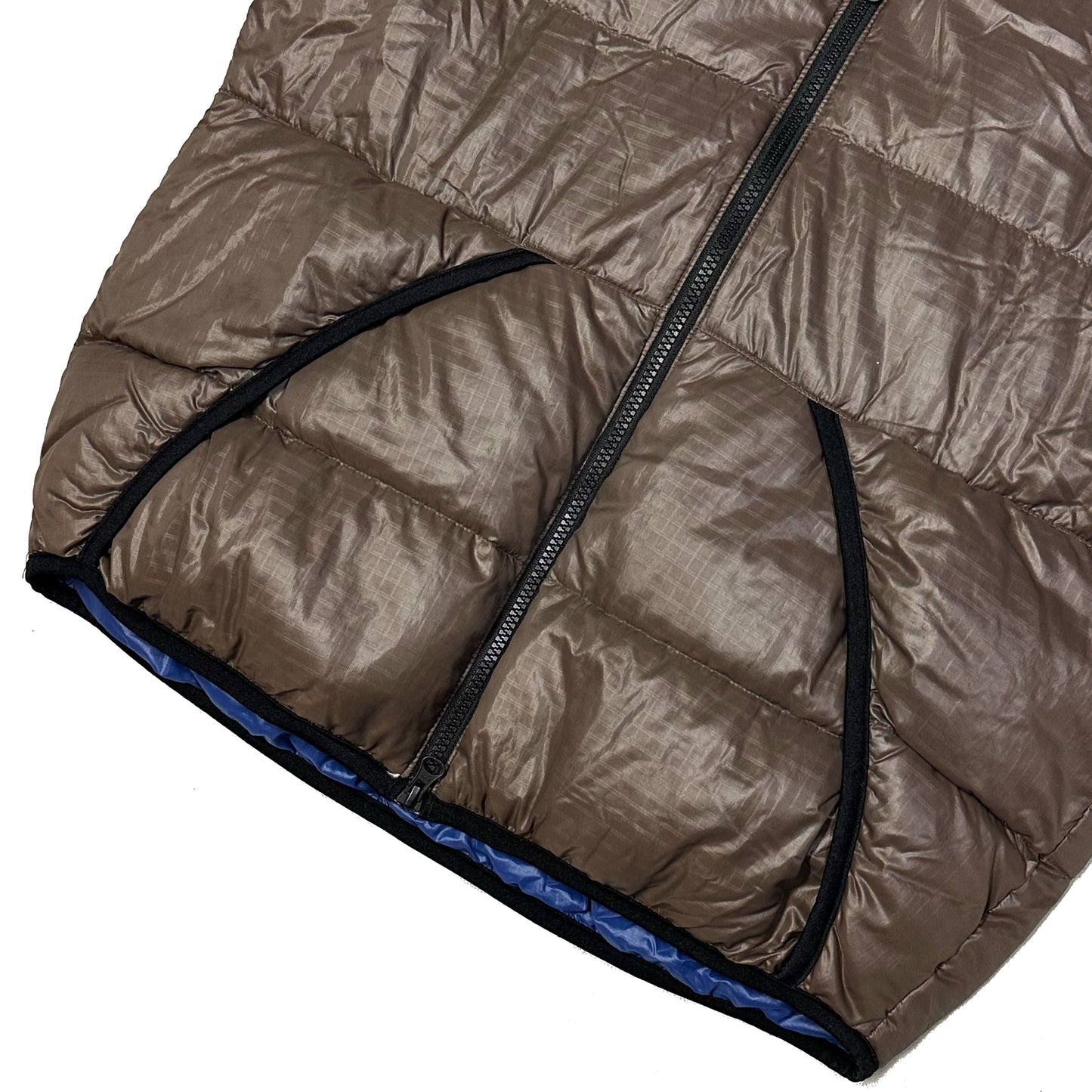 Camp 7 Reversible Puffer Jacket In Brown & Blue ( L )