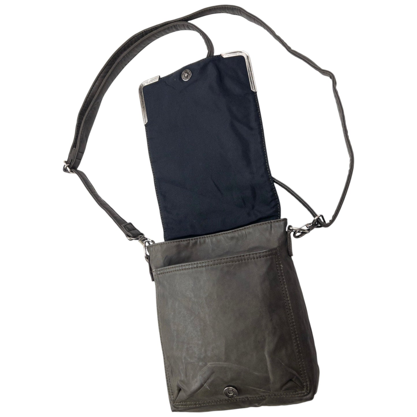 Vintage 2000s Jean Paul Gaultier Leather Crossbody Bag | O/S, Grey