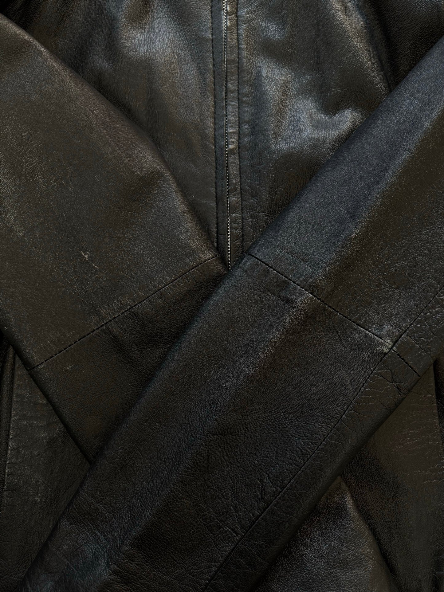 Vintage 1990s Leather High Neck Leather Jacket - S