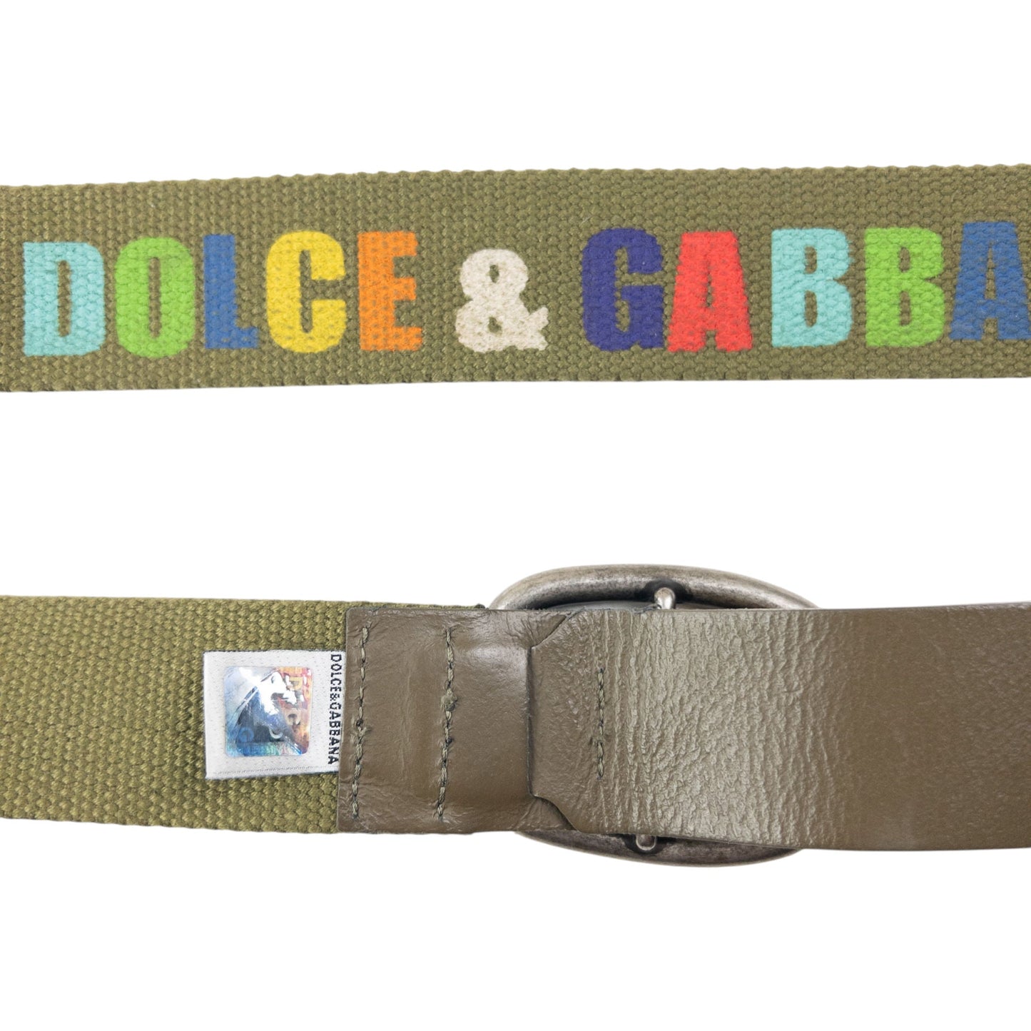 Vintage 2000s Dolce & Gabbana Rainbow Print Belt Size XL | O/S, Multicoloured