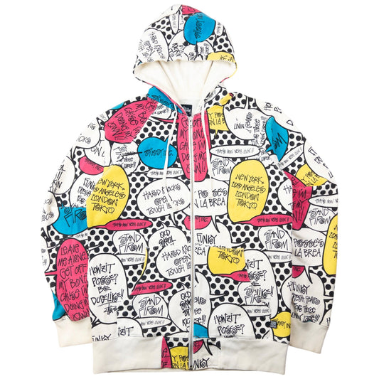 Vintage 2000s Stussy Speech Bubble Zip Up Hoodie Size L | Large, Multi
