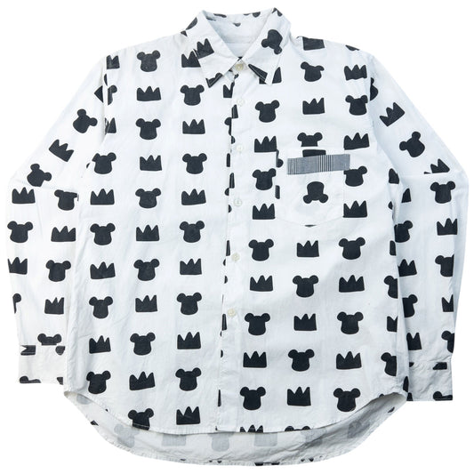 Vintage 2009 Comme Des Garçons X Bearbrick Medicom Toy Long Sleeve Button Up Shirt Size S | Small, White