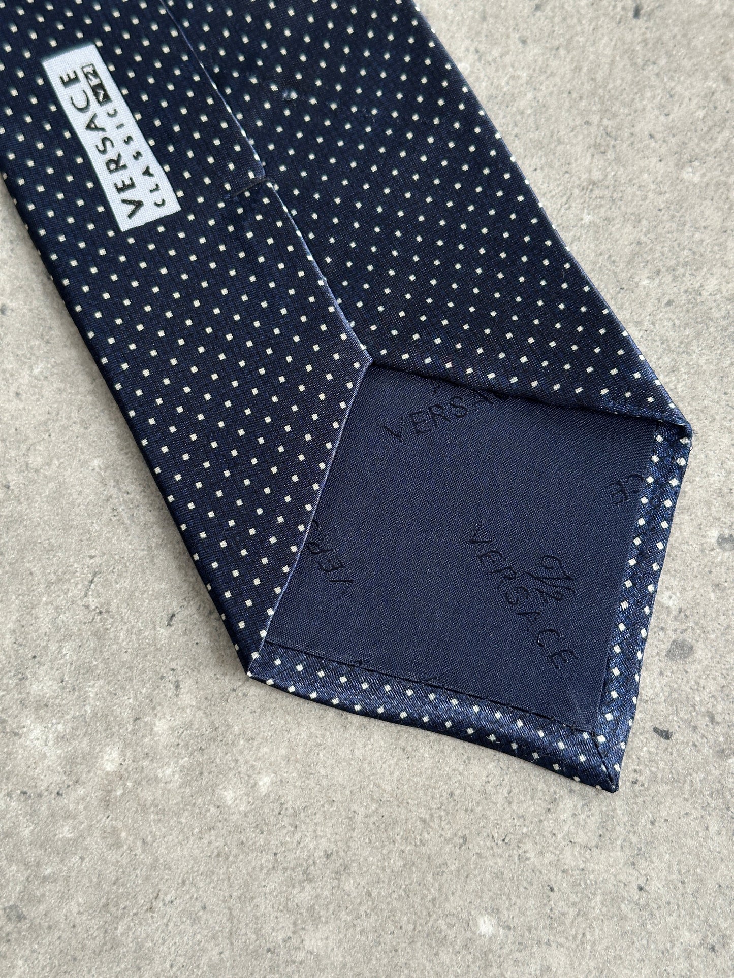 Versace Classic V2 1990s Pure Silk Logo Tie
