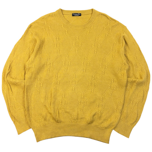 Vintage 90s Dior Monsieur Knit Jumper Size M | Medium, Yellow