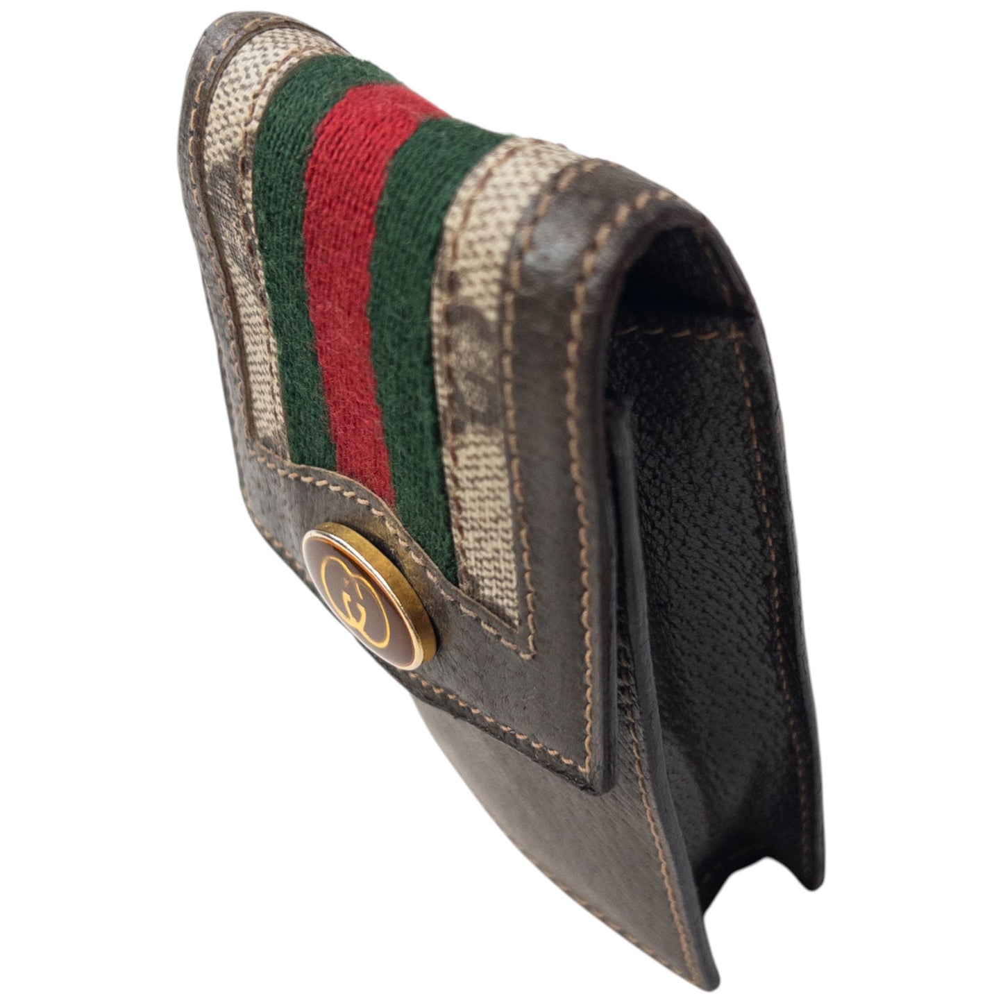 Vintage 80s Gucci Monogram Leather Cigarette Case