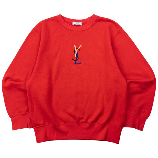 Vintage YSL Yves Saint Laurent Embroidered Sweatshirt Womens Size M