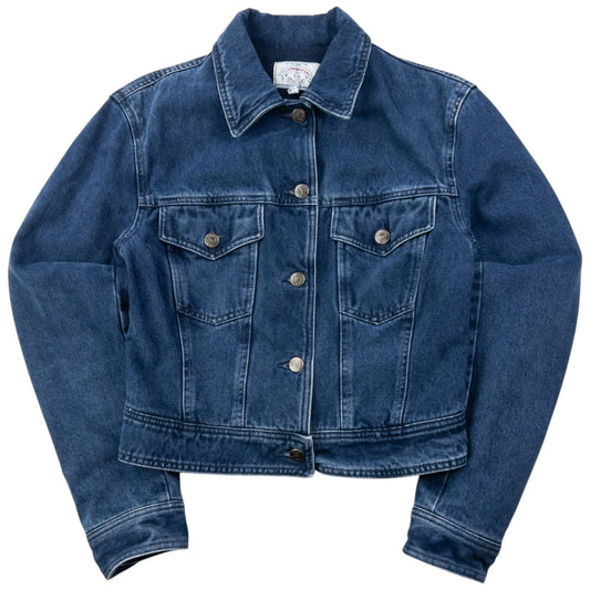 Vintage 90s Armani Jeans Fleece Lined Denim Jacket Womens Size M