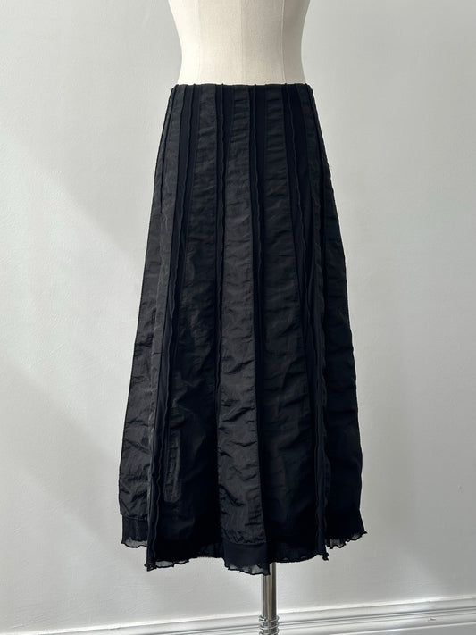 Italian Vintage 1990s Satin Paneled Midi Skirt - W28-32