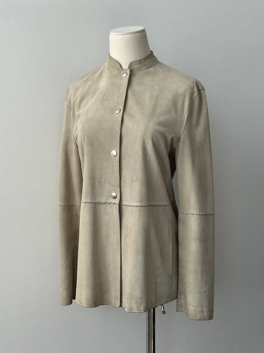 Armani Jeans 1990s Suede Fitted Jacket - S