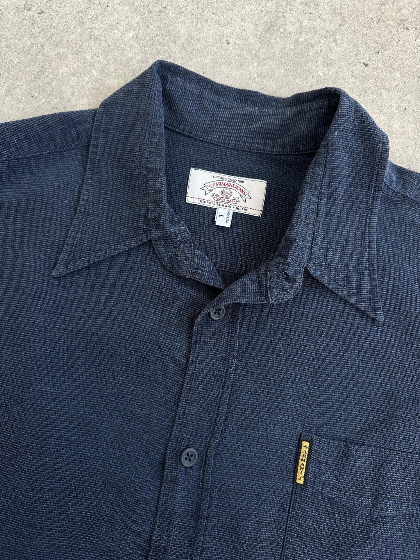 Armani Jeans 1990s Pure Cotton Woven Shirt - L