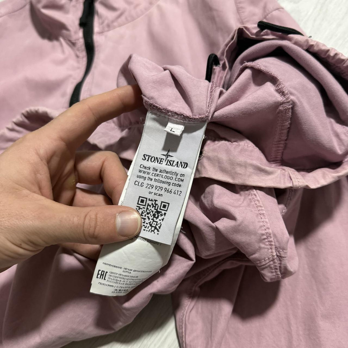 Stone Island Canvas Pullover Smock | Large, Mauve