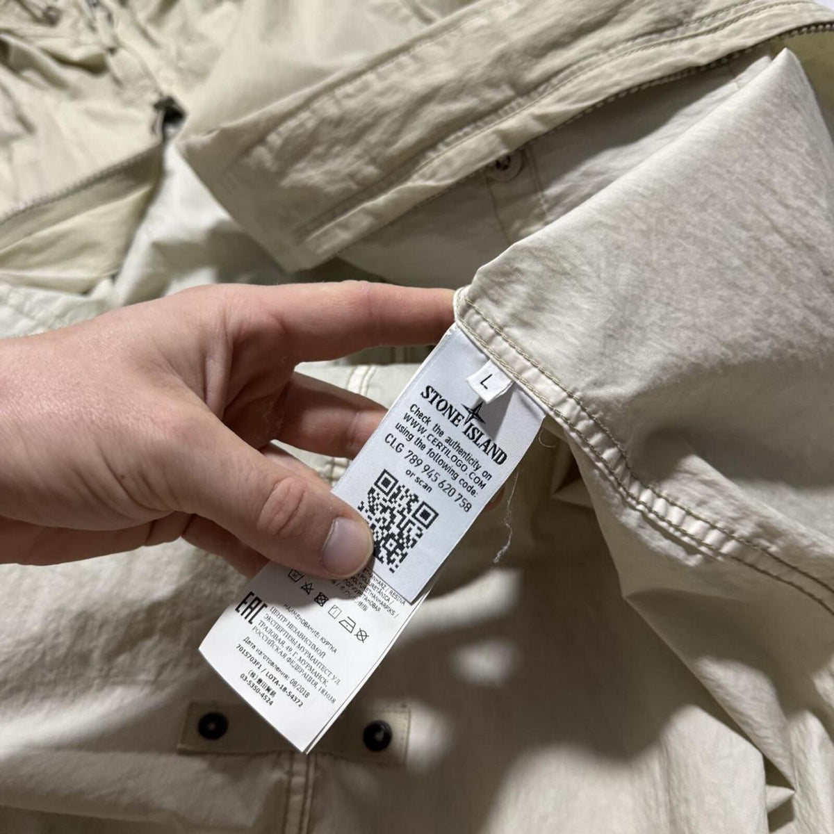 Stone Island Ghost Trench Smock Jacket | Large, Beige