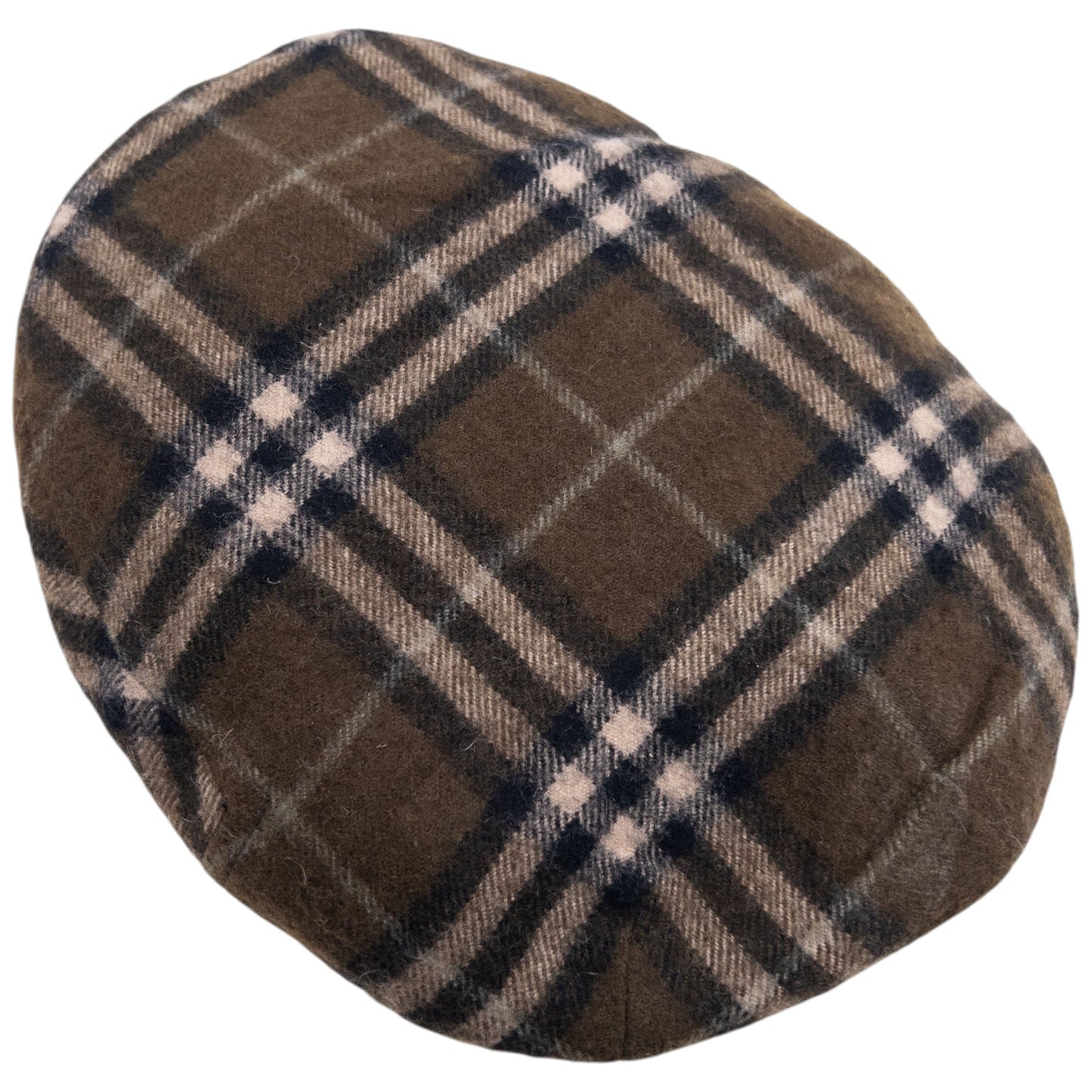 Vintage 90s Burberry Nova Check Wool Flat-Cap Hat | O/S, Brown