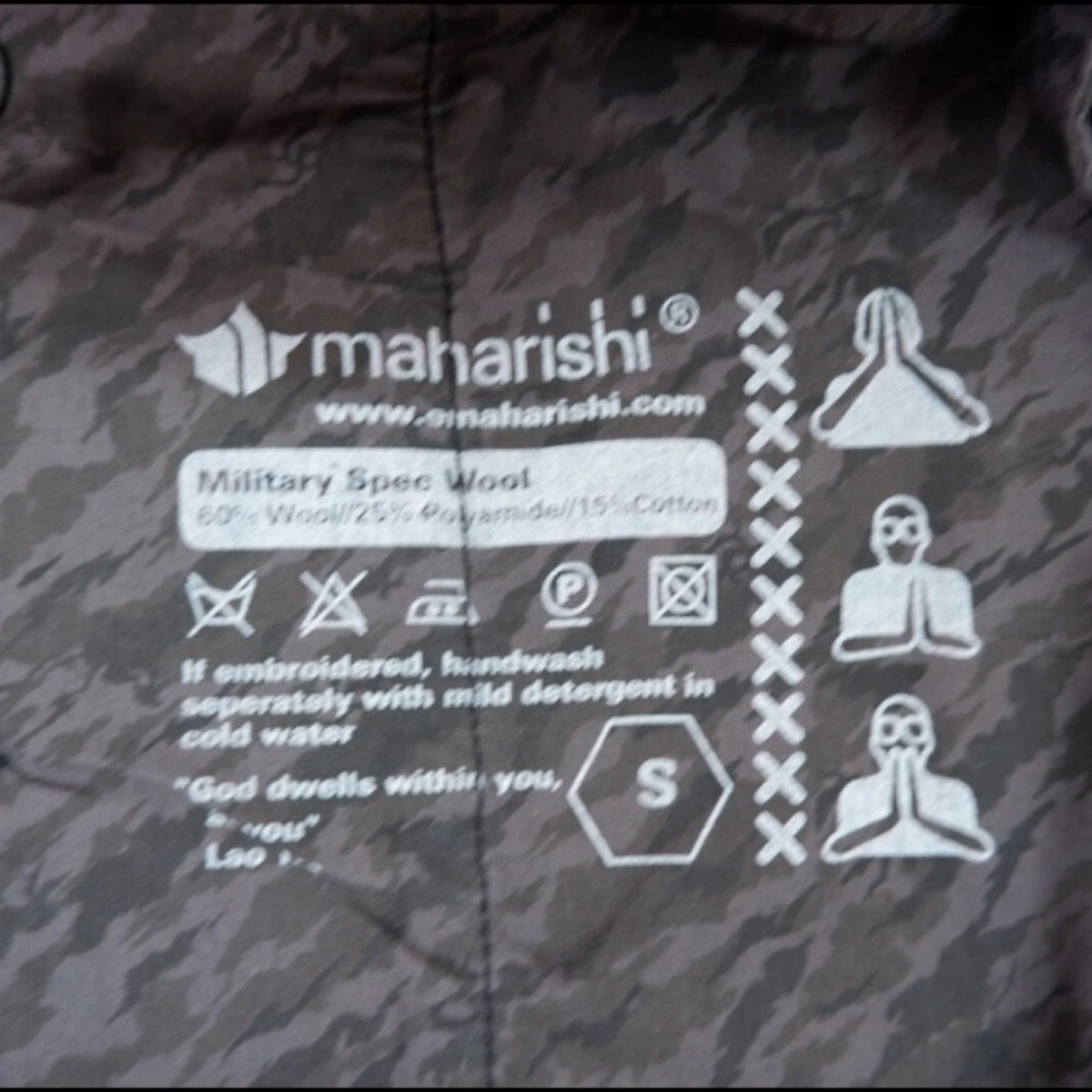Maharishi Web Maosim Wool Bomber Jacket S | Small, Multicoloured