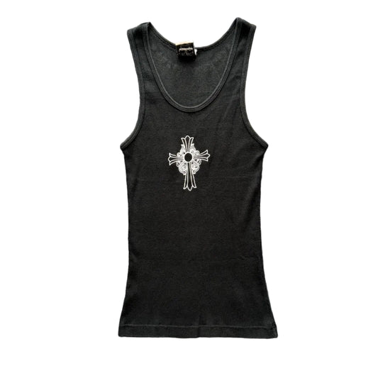 Chrome Hearts Vintage Hairy Cross Tank Top | Medium, Tan