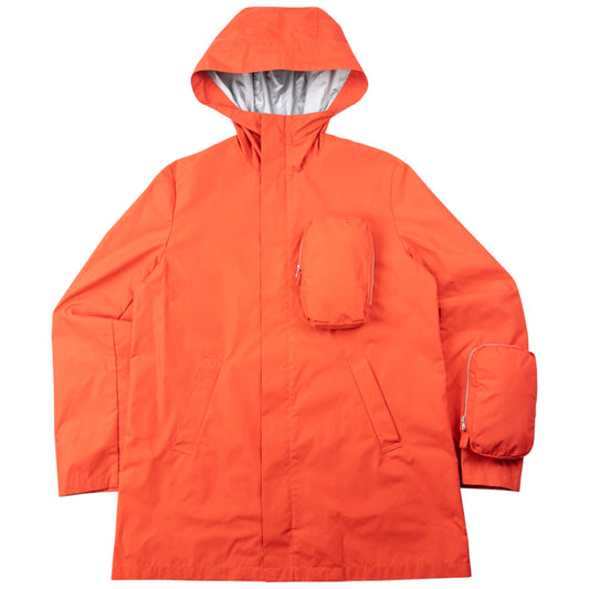 Vintage 2000s I.S. Sunao Kuwahara 3d Pocket Zip Up Rain Jacket Size S | Small, Orange