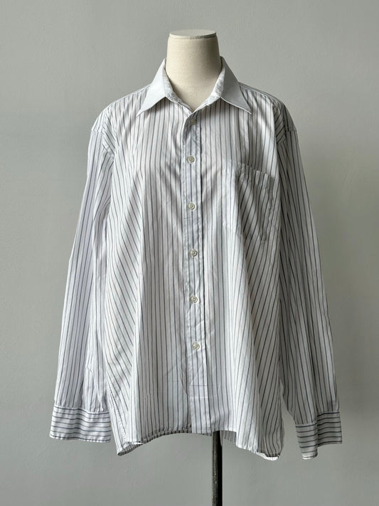 Christian Dior 1980s Cotton Striped Logo Shirt - XL