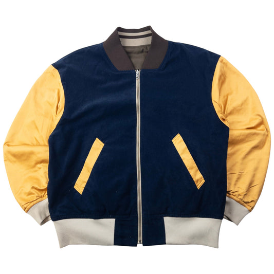 Vintage 90s Frapbois By Issey Miyake Reversible Bomber Jacket Size XL | XL, Navy, Yellow, Brown