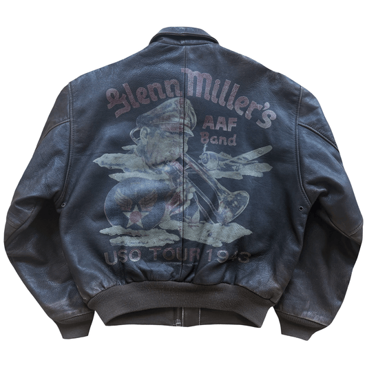 Avirex 1987 'Glen Miller's AAF Band' A2 Leather Flight Jacket - S / M | S / M, Red
