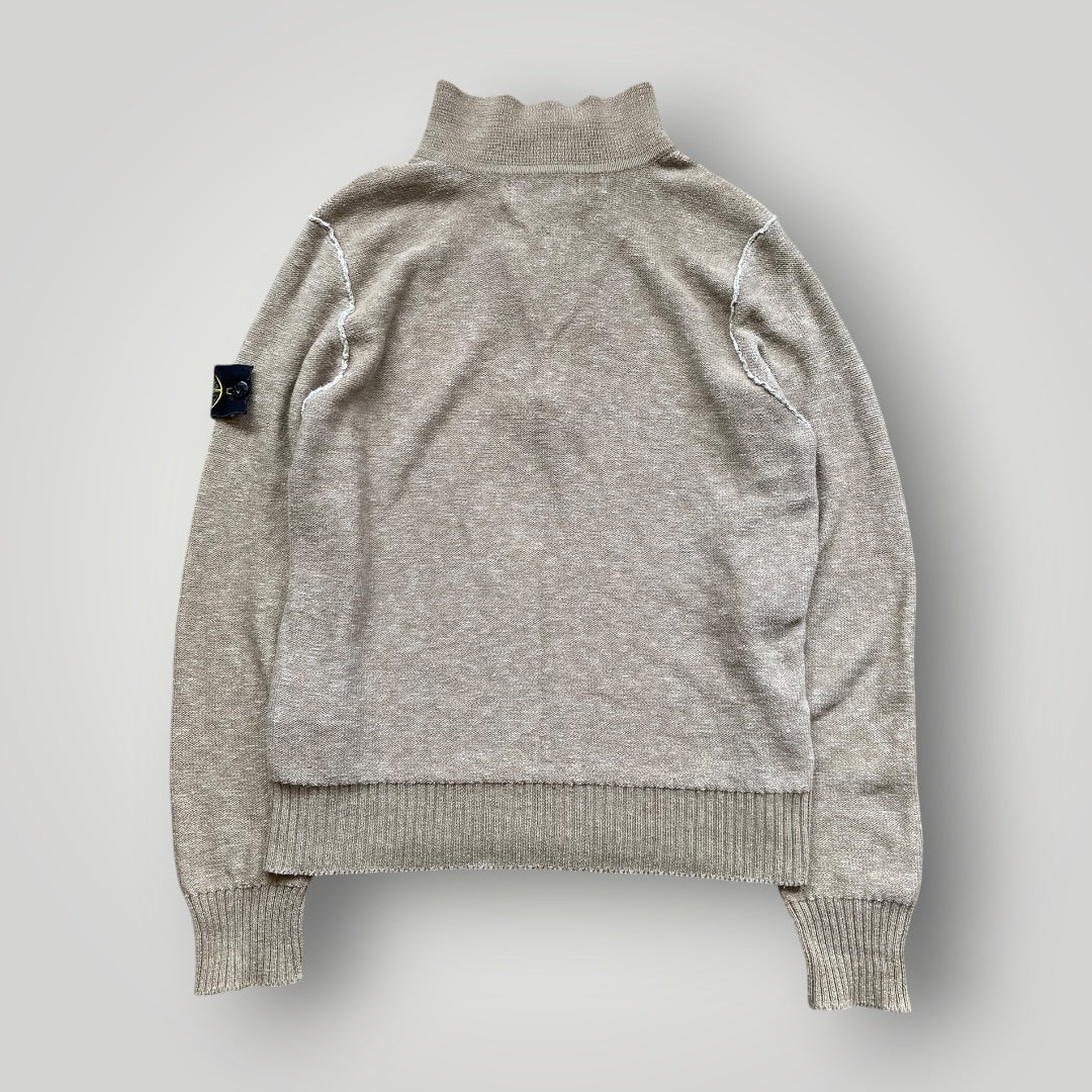 Stone Island SS/12 Lino Flax / Cotton Half Button Up M