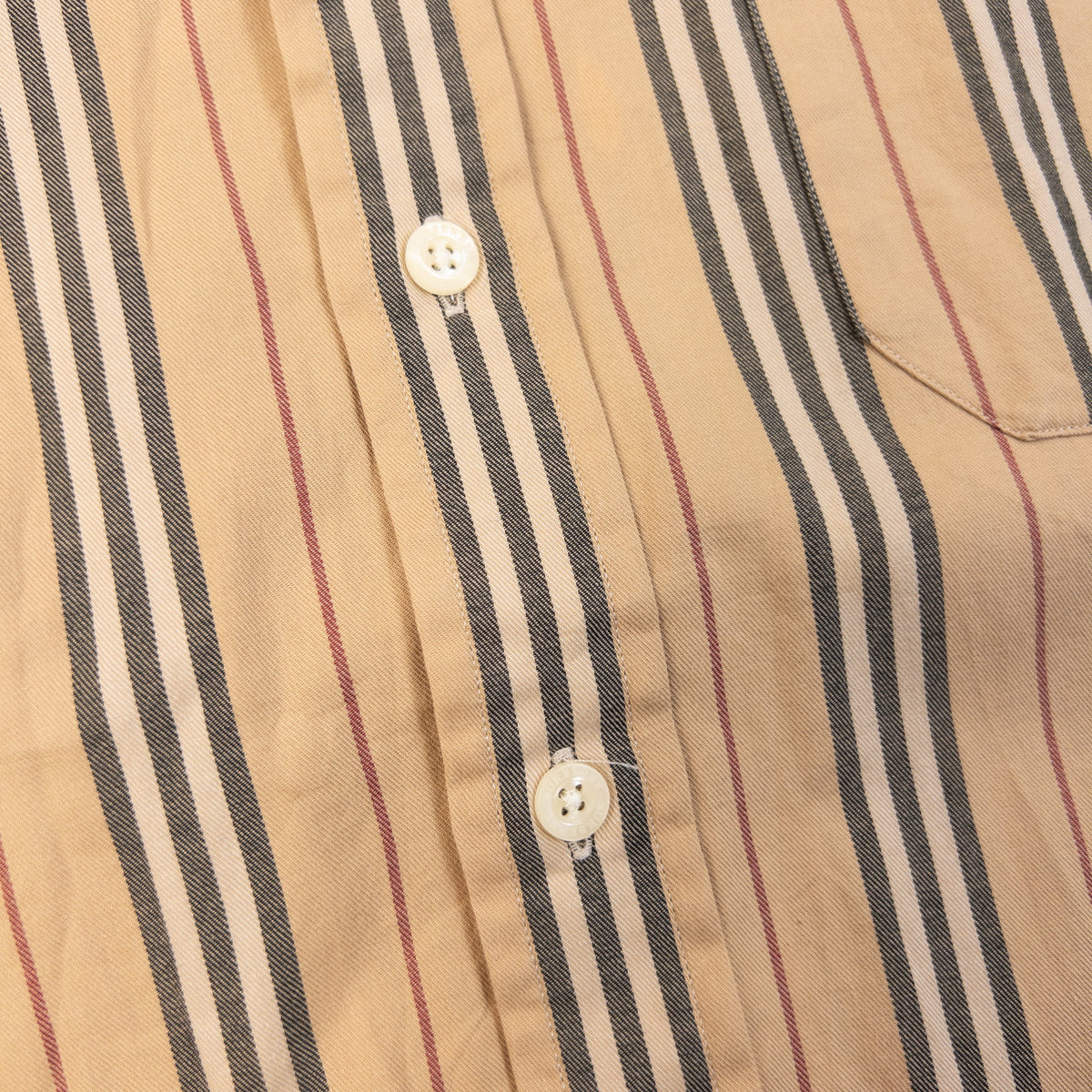 Vintage 2000s Burberry Nova Stripe Long Sleeve Button Up Shirt Size XL | XL, Beige
