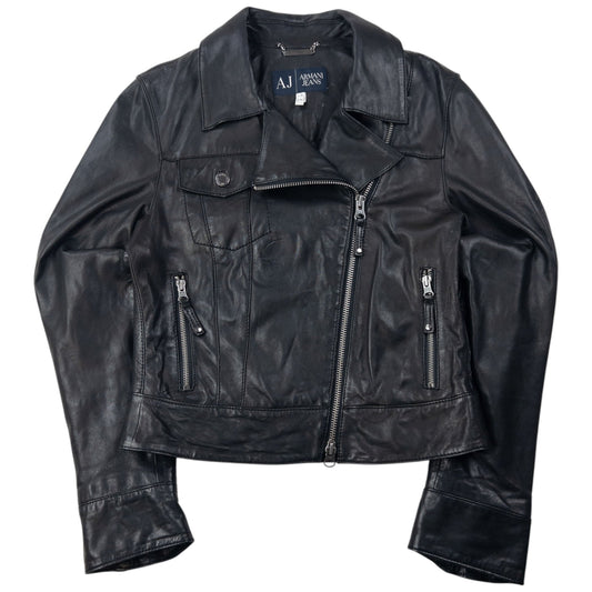 Vintage 2000s Armani Jeans Cropped Denim Jacket Womens Size S