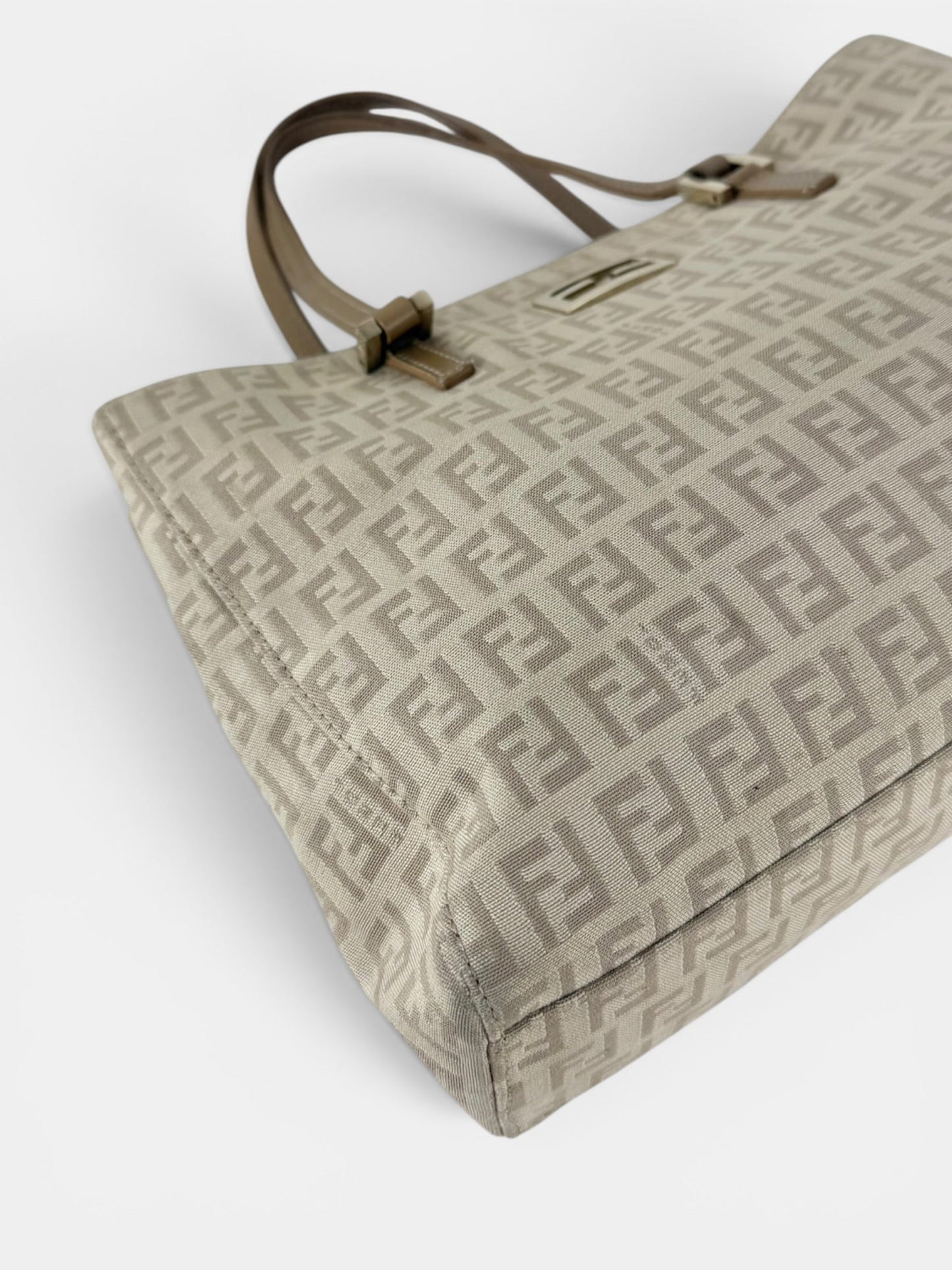 90s Fendi Zucca Beige Handbag | O/S, Multicoloured