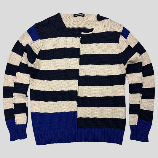Issey Miyake SS03 Asymmetrical Reconstructed Striped Knit - M