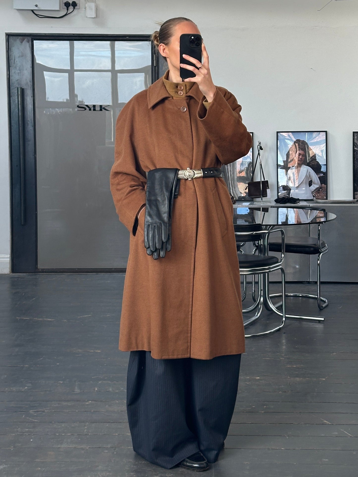 Italian Vintage 1970s Pure Cashmere Concealed Placket Coat - XL