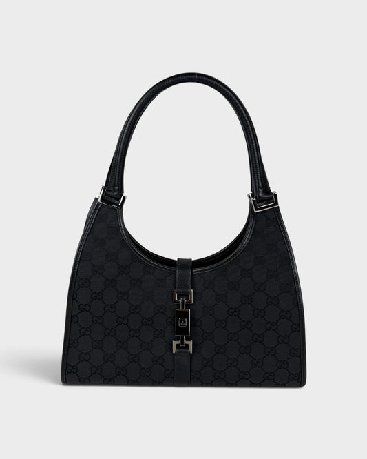 2000s Gucci Monogram Black Jackie Bardot Handbag | O/S, Multicoloured
