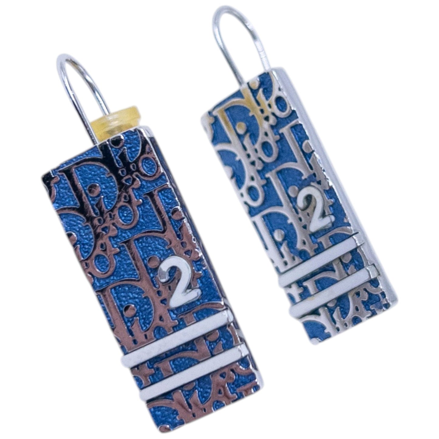 Vintage 2000s Dior Monogram Number Earrings | O/S, Blue