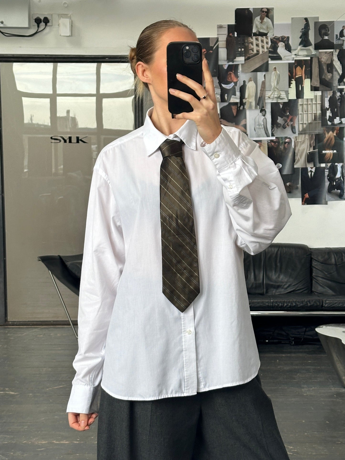 Trussardi 1990s Pure Silk Diagonal Stripe Tie