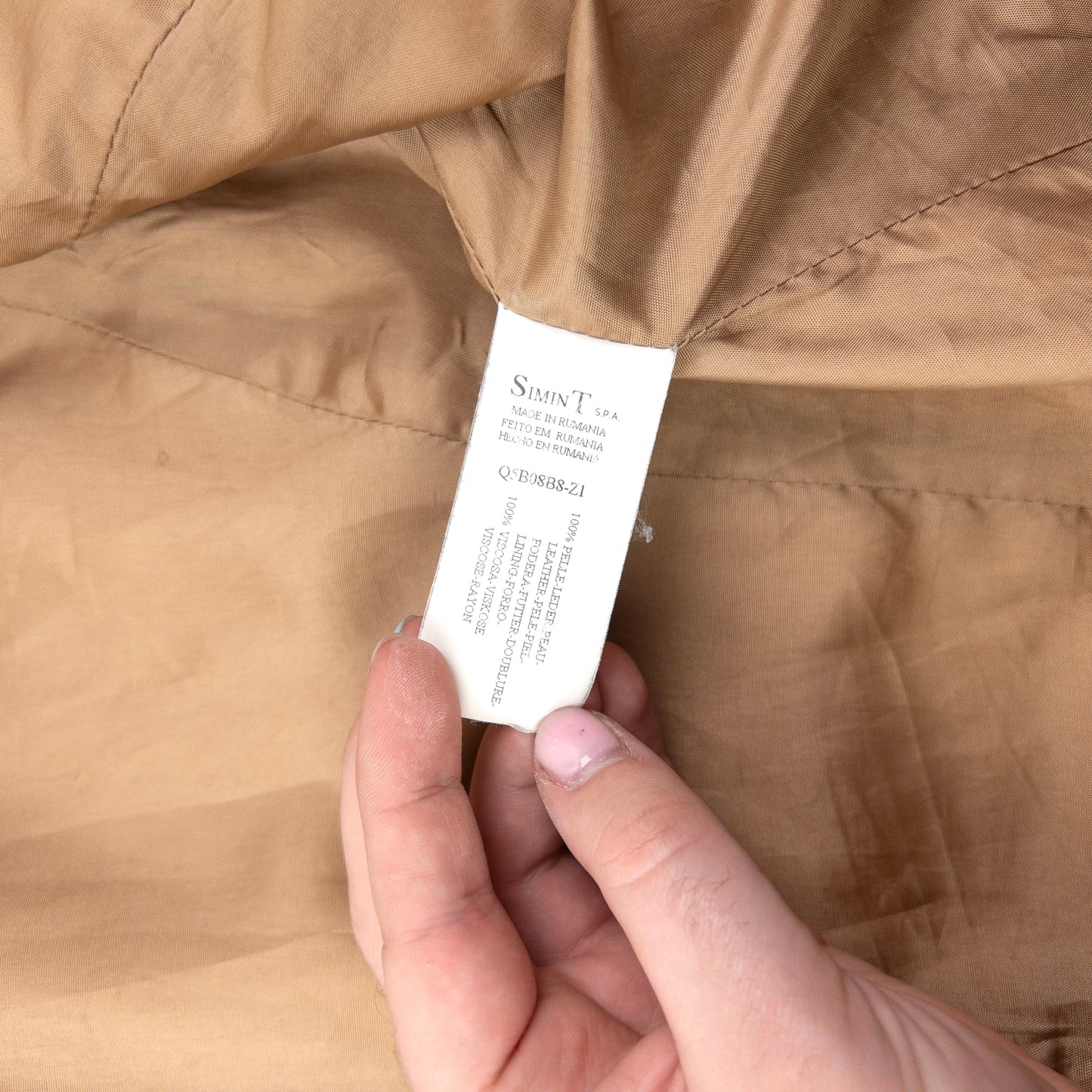 Vintage 2000s Armani Jeans Button Up Leather Jacket Womens Size M | Medium, Beige