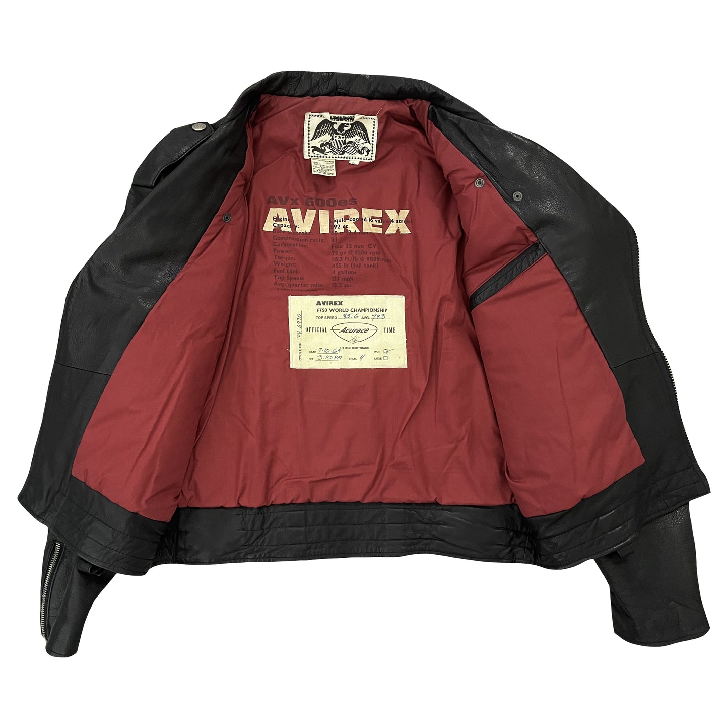 Avirex Daytona Leather Biker Jacket - L | Large, Black