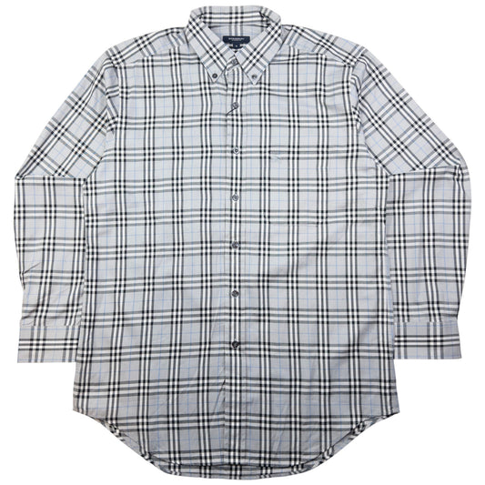 Vintage Burberry Nova Check Long Sleeve Button Up Shirt Size M