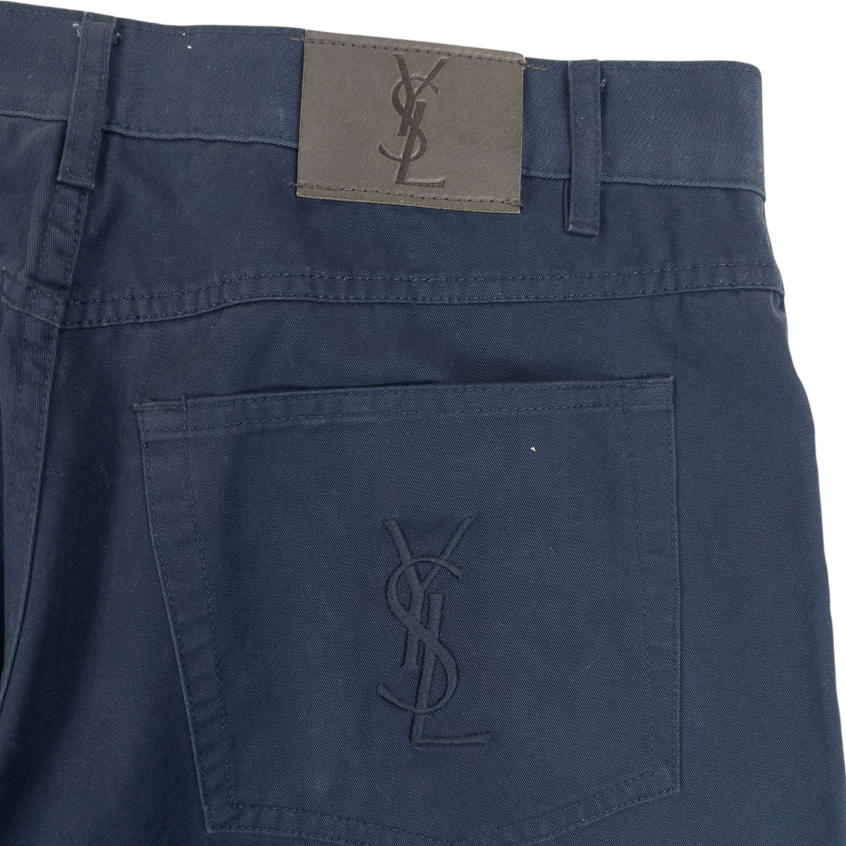 Vintage 2000s YSL Yves Saint Laurent Embroidered Chino Trousers Size W33 | W33, Navy
