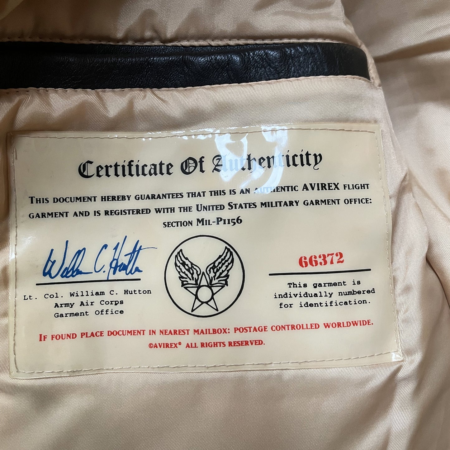 Avirex 'Seven Wishes' A2 Leather Flight Jacket - L