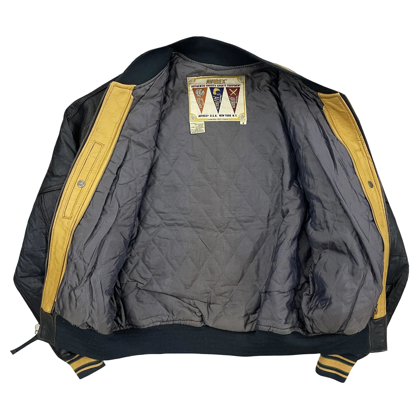 Avirex Tomahawks Leather Varsity Jacket - S