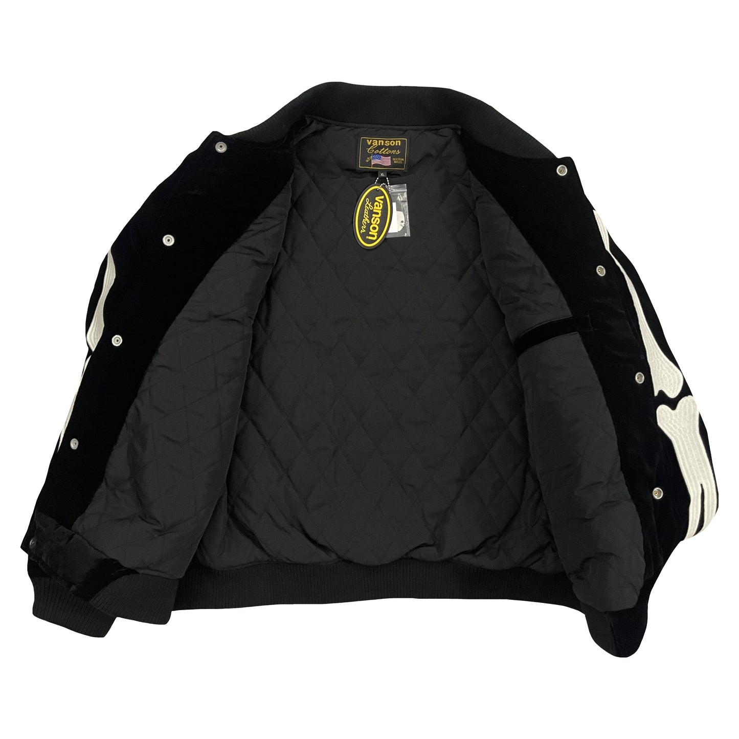 Vanson Leathers 50th Anniversary Skeleton Bomber Jacket - XL | XL, Black