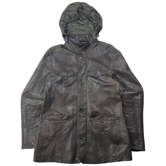 Vintage 2006 Emporio Armani Leather Jacket Size L | Large, Brown