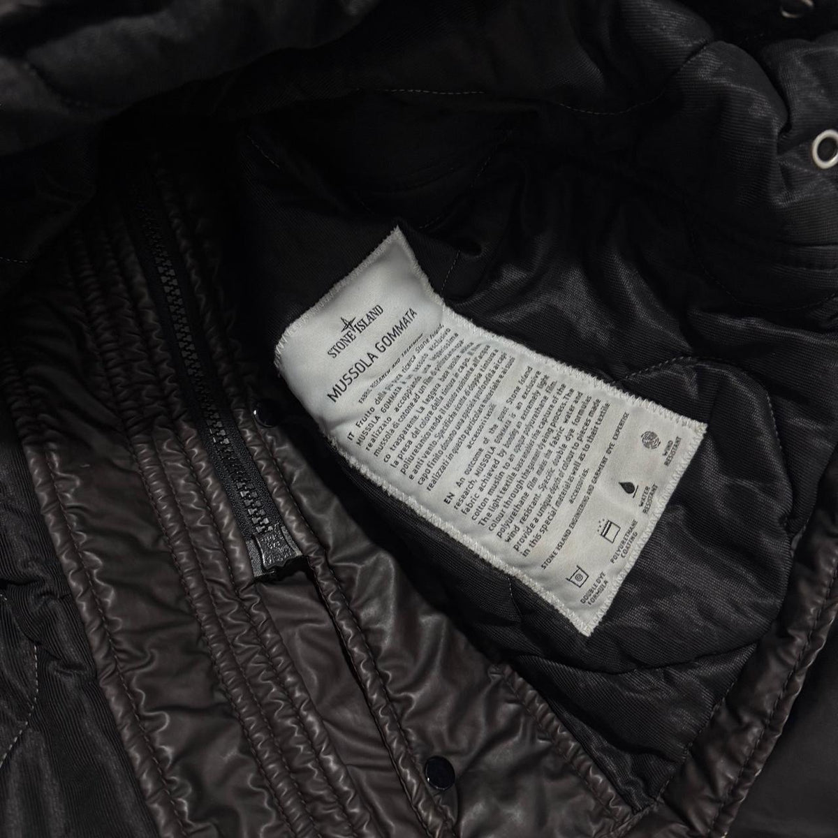 Stone Island Mussola Gommata Jacket | Large, Dark Brown
