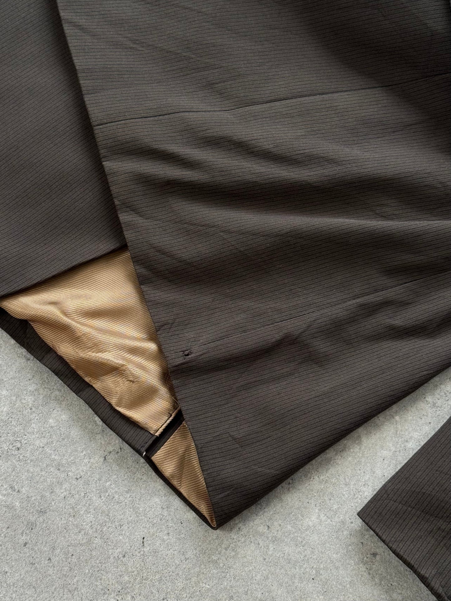 Vintage 1990s Cotton Stripe Single Breasted Suit - 42R/W34